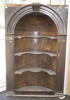 Lot 809 - An 18th Century pine Delft cupboard of arched...