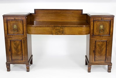 Lot 829 - A Regency mahogany pedestal sideboard, inlaid...