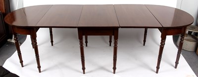 Lot 830 - A Regency style mahogany D-end dining table,...