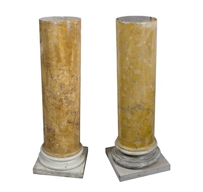 Lot 864 - A pair of 19th Century simulated Siena marble...