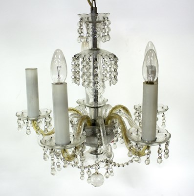 Lot 934 - A Venetian style small glass chandelier with...