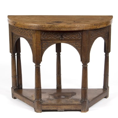 Lot 937 - A 19th Century oak credence table, the...