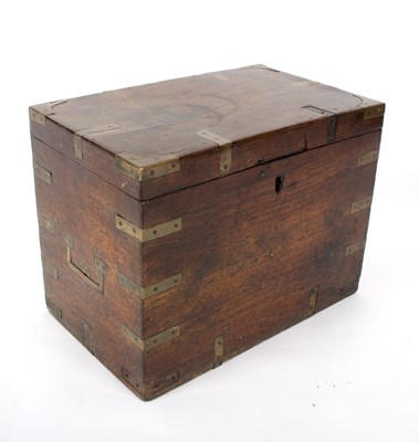 Lot 940 - A 19th Century brass bound campaign box, with...