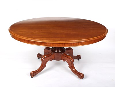 Lot 946 - A mahogany oval tilt-top breakfast table,...