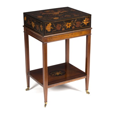 Lot 964 - A marquetry inlaid dressing box, possibly 17th...