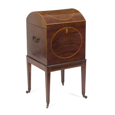 Lot 965 - A late Georgian mahogany wine cooler with...