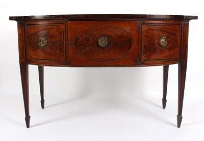 Lot 967 - A George IV mahogany bowfront sideboard with...