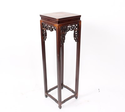 Lot 981 - A Chinese hardwood vase stand, 32cm wide x...