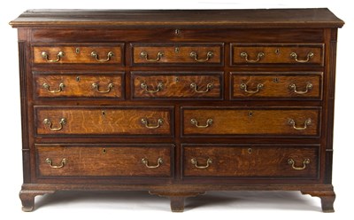 Lot 1005 - An early 19th century oak mule chest, the...