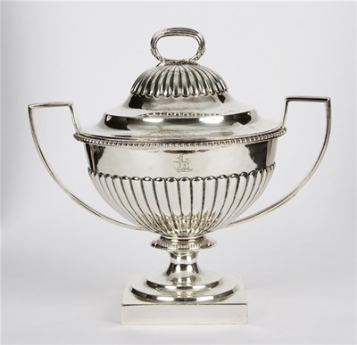 Lot 3 - A silver two-handled bowl and cover, MF,...