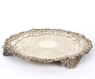 Lot 42 - A George IV silver waiter, Mitchell & Son,...