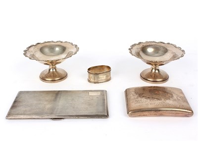Lot 46 - Two silver pedestal dishes, London 1922, a...