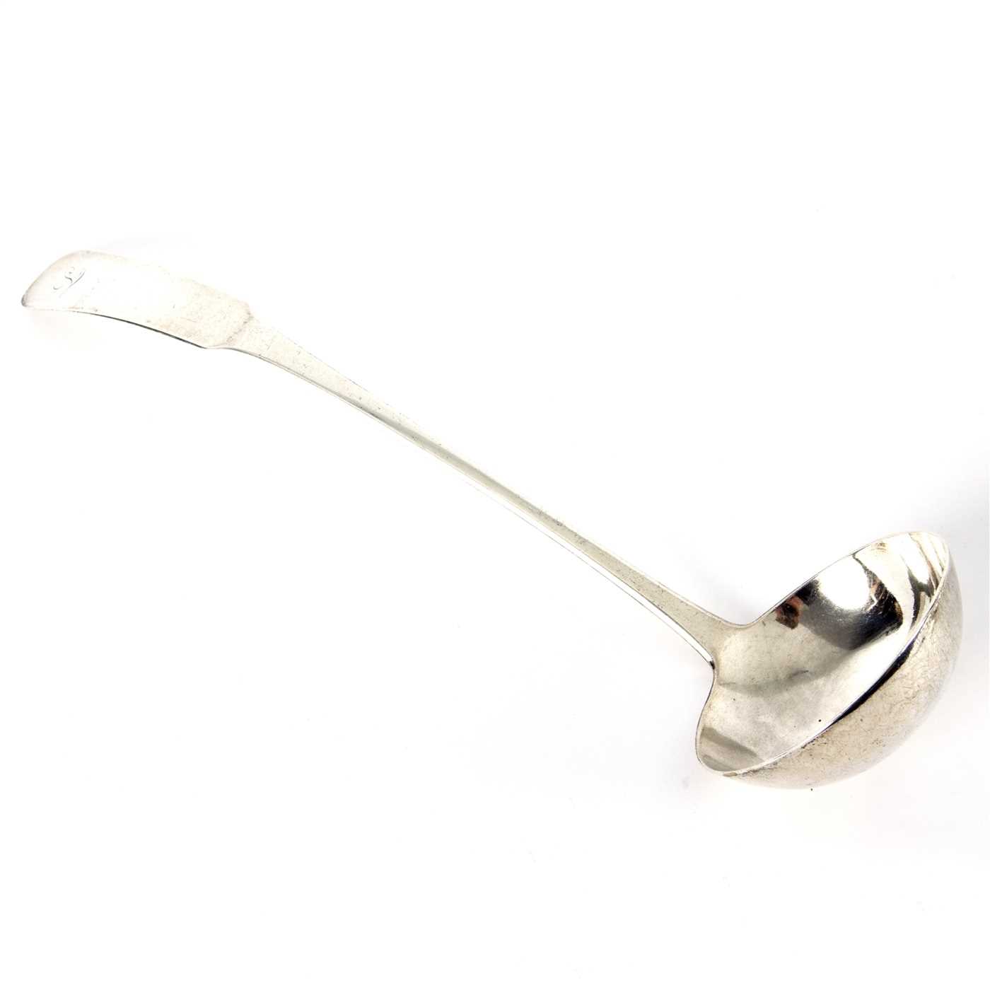 Lot 50 - A Scottish silver oar pattern ladle, Alexander...