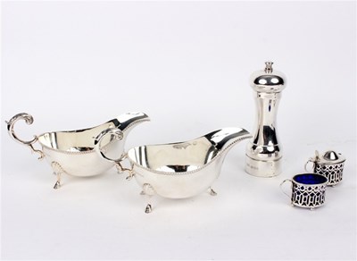 Lot 56 - A pair of silver sauce boats, JD&S, Sheffield...