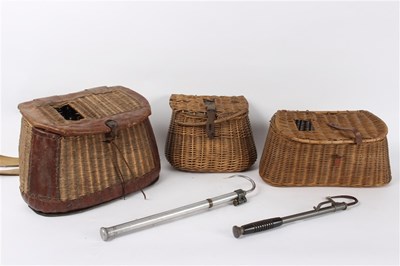 Lot 312 - A fishing gaff by Hardy, another gaff and...