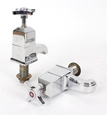 Lot 318 - A pair of Art Deco chromed bath taps of...