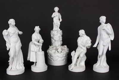 Lot 334 - A French (hard paste) figure of La Batteuse de...