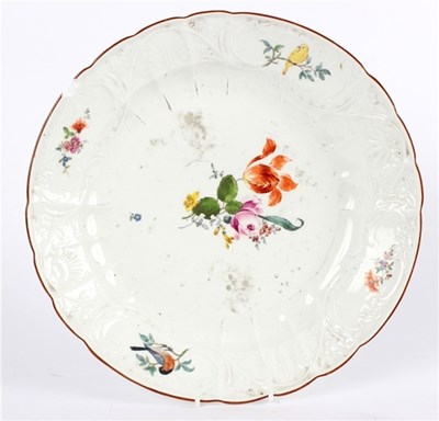 Lot 342 - A Meissen dish, circa 1765, painted with...