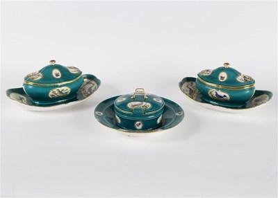 Lot 344 - A pair of Sevres oval sauce tureens and covers,...