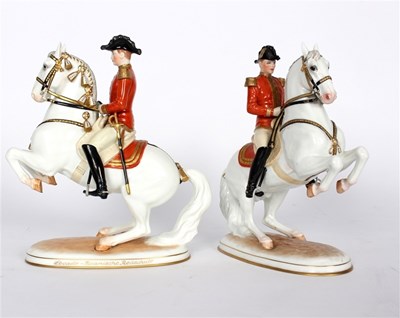 Lot 366 - Two Vienna porcelain equestrian figures of...