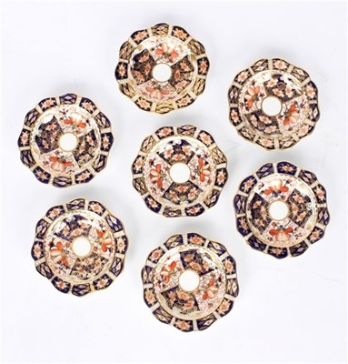 Lot 369 - A set of seven Royal Crown Derby Imari pattern...