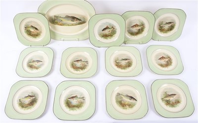 Lot 377 - Twelve Wood's Ivory Ware plates, transfer...