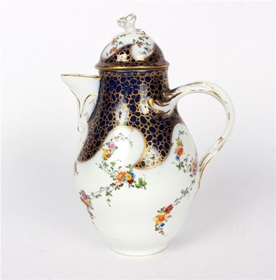 Lot 381 - A Meissen coffee pot and cover, of ogee form,...