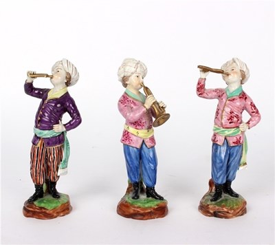 Lot 394 - Three German porcelain figures of Turkish...