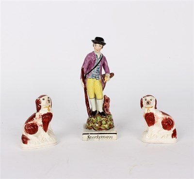 Lot 399 - A Ralph Wood named pearlware figure 'Sportsman'...