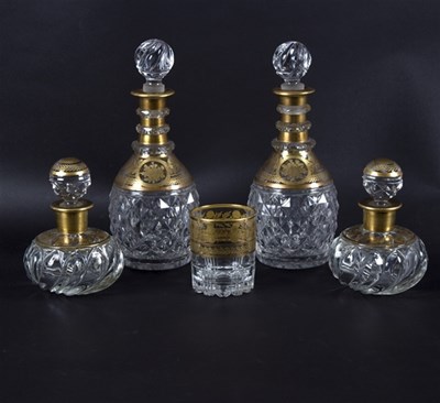 Lot 416 - A 19th Century suite of glass decanters in two...