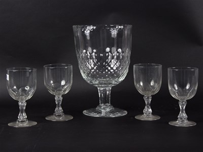 Lot 421 - An oversized glass goblet with cut bowl and...