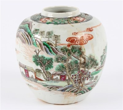 Lot 448 - A Chinese porcelain ginger jar, printed and...