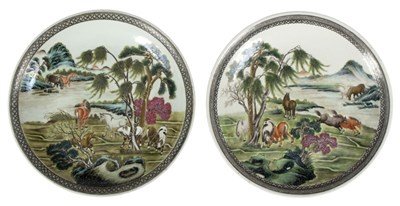 Lot 451 - A pair of Chinese Republican period saucer...