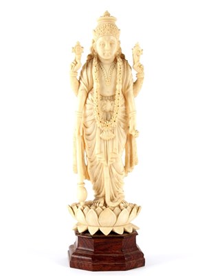 Lot 460 - A carved ivory Goan figure of a goddess...