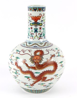 Lot 462 - A Chinese doucai bottle vase, apocryphal...