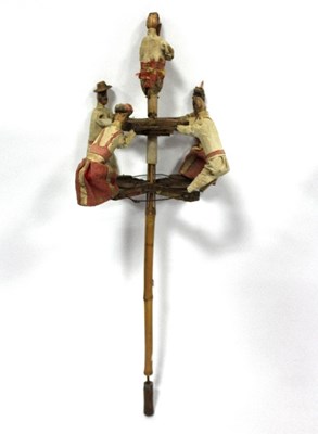 Lot 562 - A painted, carved wood, textile and wire...