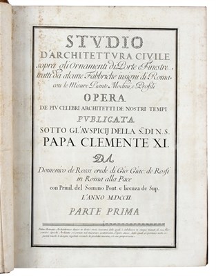 Lot 604 - Rossi, Domerico. Studio d'Architecttura Civile,...