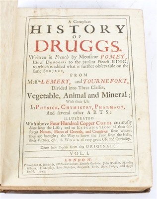 Lot 620 - Pomet, Pierre. History of Druggs, 1712, 2...