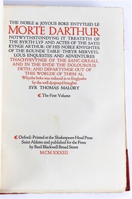 Lot 639 - Malory, Sir Thomas. Morte D'Arthur, 2 volumes,...