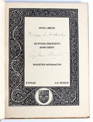 Lot 648 - Gray, Thomas. Poems, Eton Leaver's Book 1925...