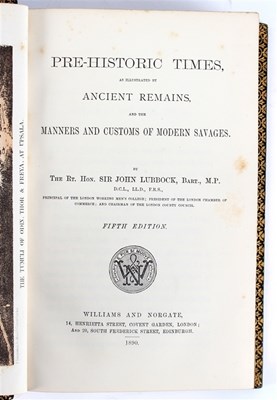 Lot 652 - Lubbock, Sir John. Prehistoric Times, fifth...
