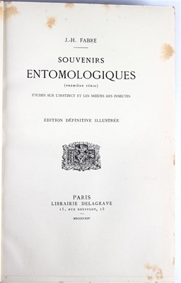 Lot 653 - Fabre, J H. Souvenirs Entomologiques, 10...