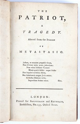 Lot 675 - The Patriot, A Tragedy, London printed for...