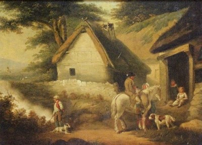 Lot 691 - After George Morland/The Cottage Door/oil on...