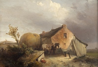 Lot 711 - 19th Century English School/Cottage with Hay...