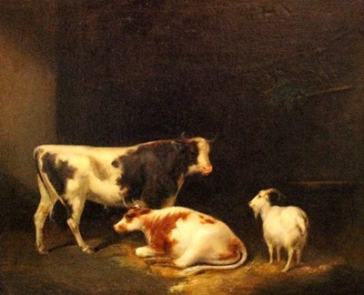 Lot 724 - 19th Century School/Cattle and Goat in a...