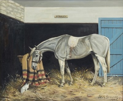 Lot 741 - E C R Browne/Stanley/a stabled hunter/signed...