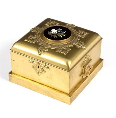 Lot 840 - A 19th Century gilt brass dressing box with...