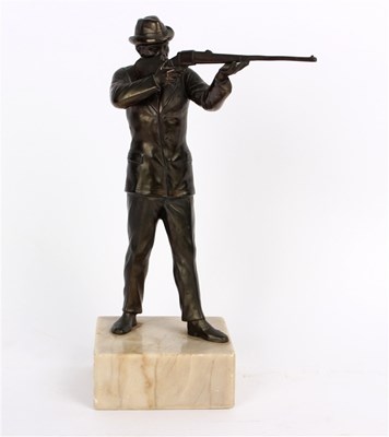 Lot 841 - A German bronzed figure of a rifleman, early...