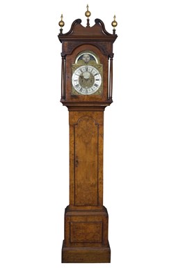 Lot 849 - A walnut cased longcase clock, the arch dial...